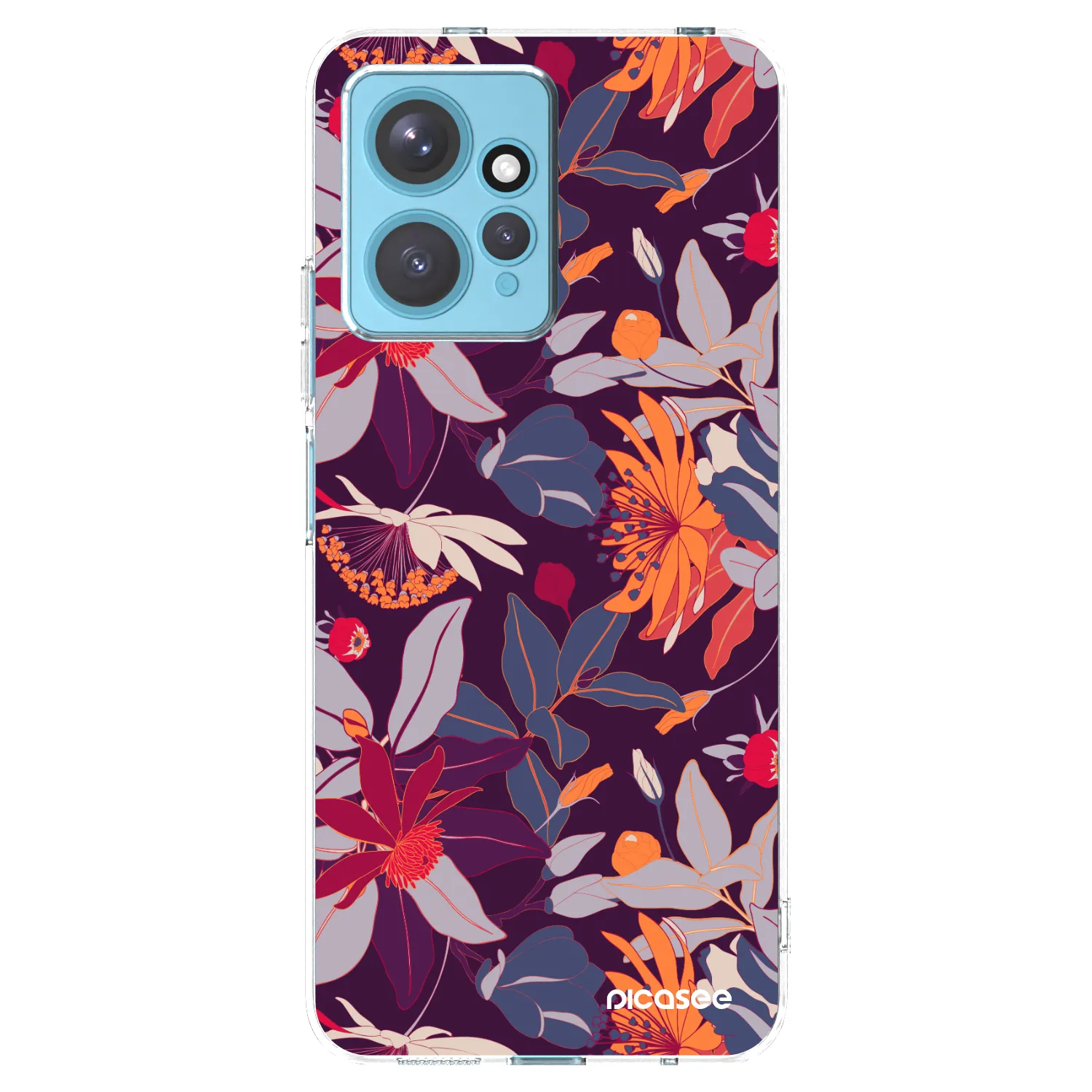 Picasee silikonska prozirna maskica za Xiaomi Redmi Note 12 4G - Purple Leaf