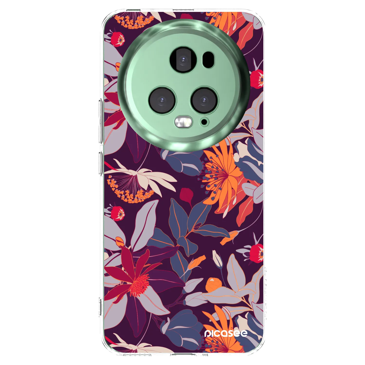 Picasee silikonska prozirna maskica za Honor Magic5 Pro - Purple Leaf