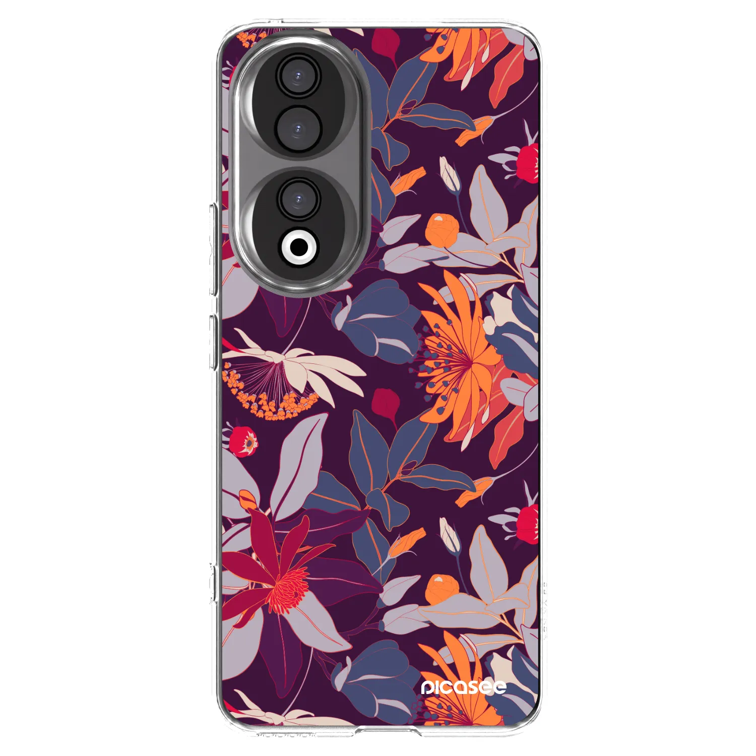 Picasee silikonska prozirna maskica za Honor 90 5G - Purple Leaf