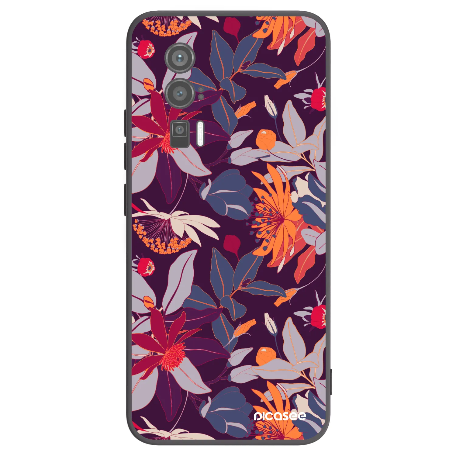 Picasee crna silikonska maskica za Xiaomi Poco F5 Pro 5G - Purple Leaf