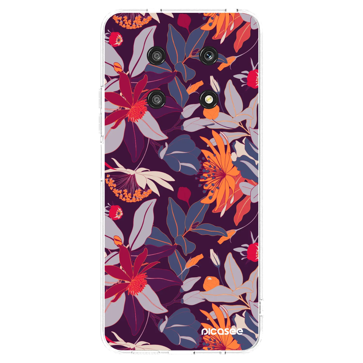 Picasee silikonska prozirna maskica za Honor Magic4 Lite 5G - Purple Leaf