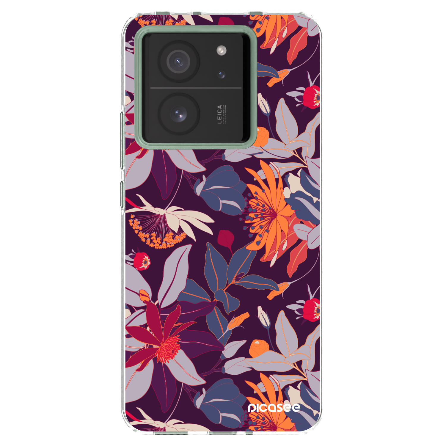Picasee silikonska prozirna maskica za Xiaomi 13T Pro - Purple Leaf