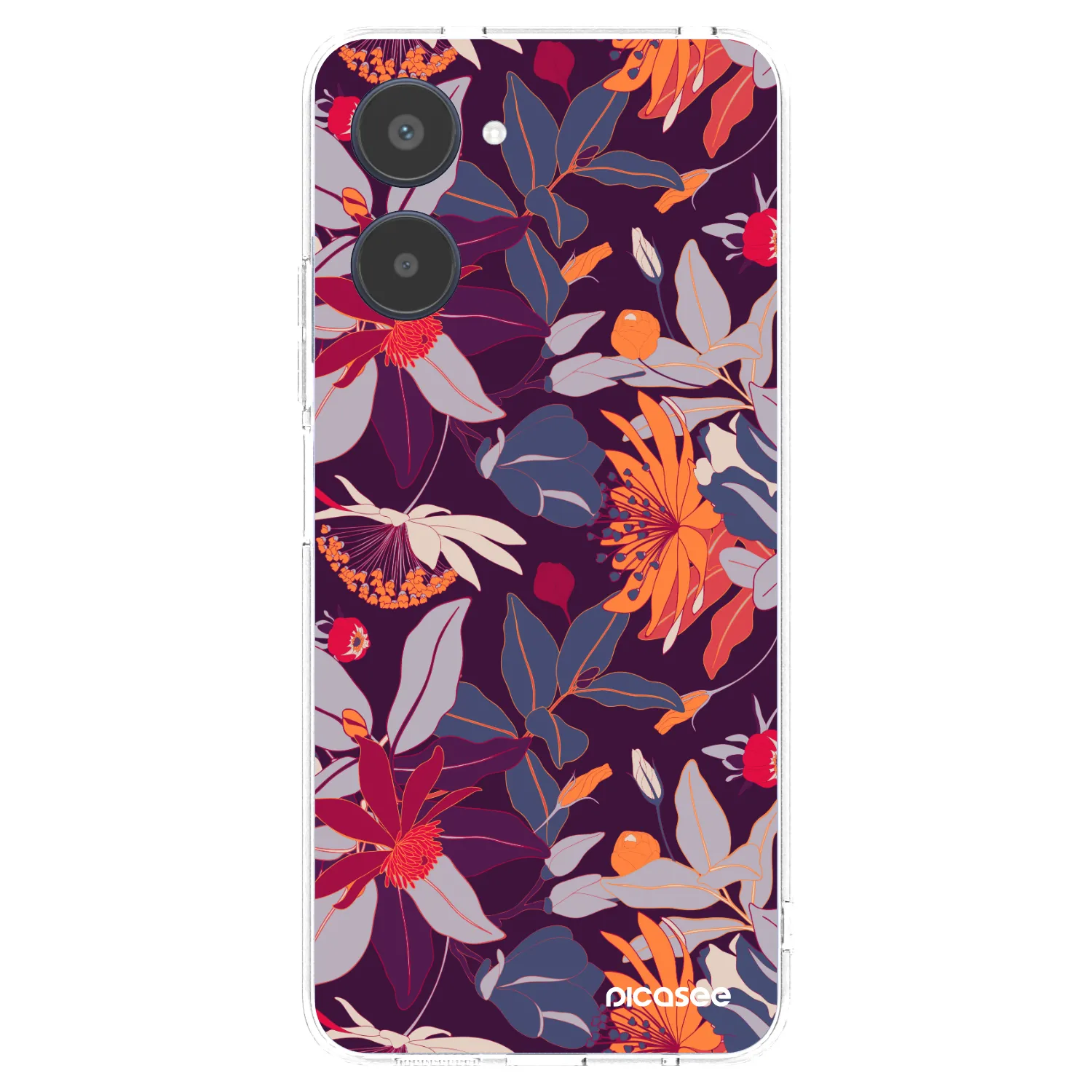 Picasee silikonska prozirna maskica za Realme 10 4G - Purple Leaf