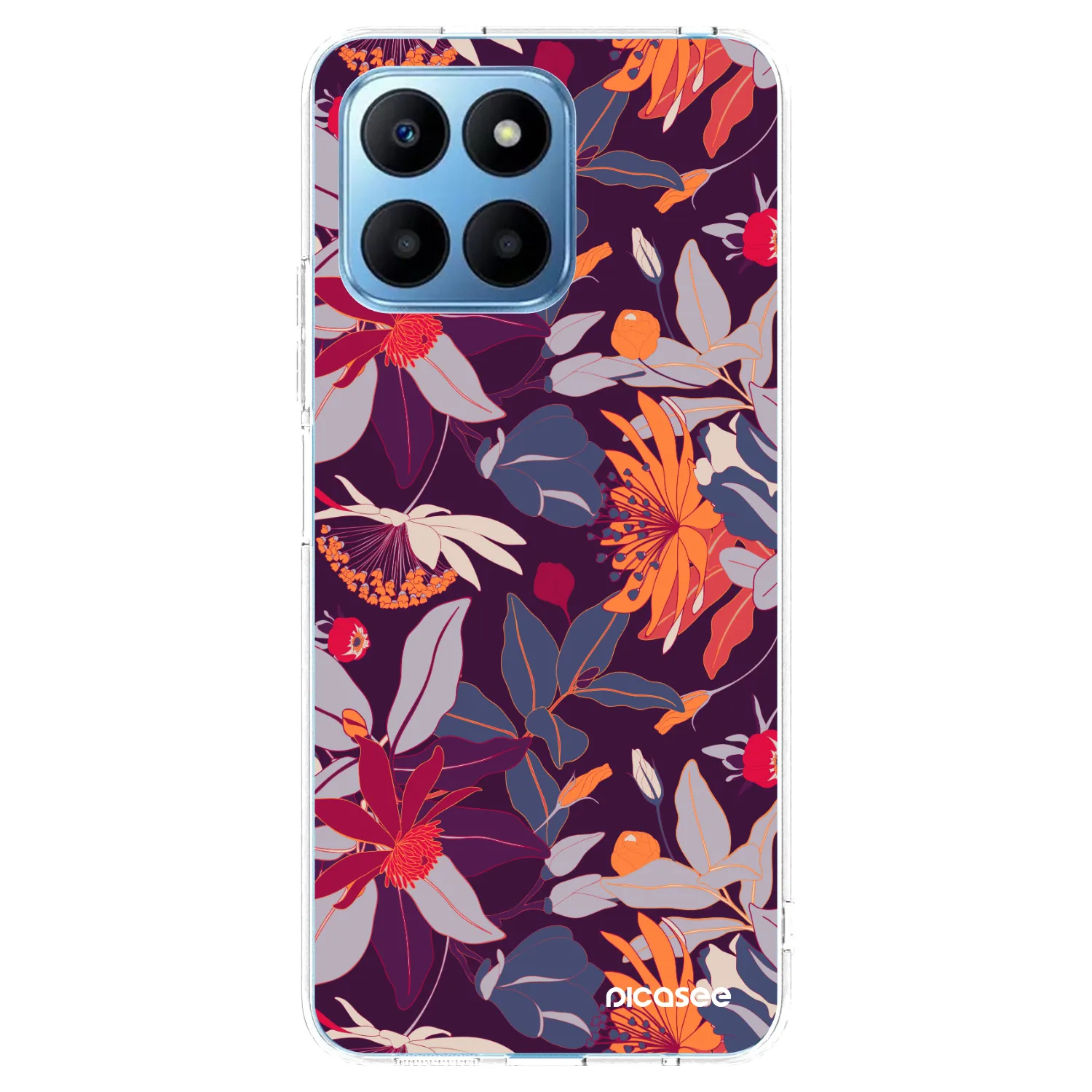 Picasee silikonska prozirna maskica za Honor 70 Lite - Purple Leaf