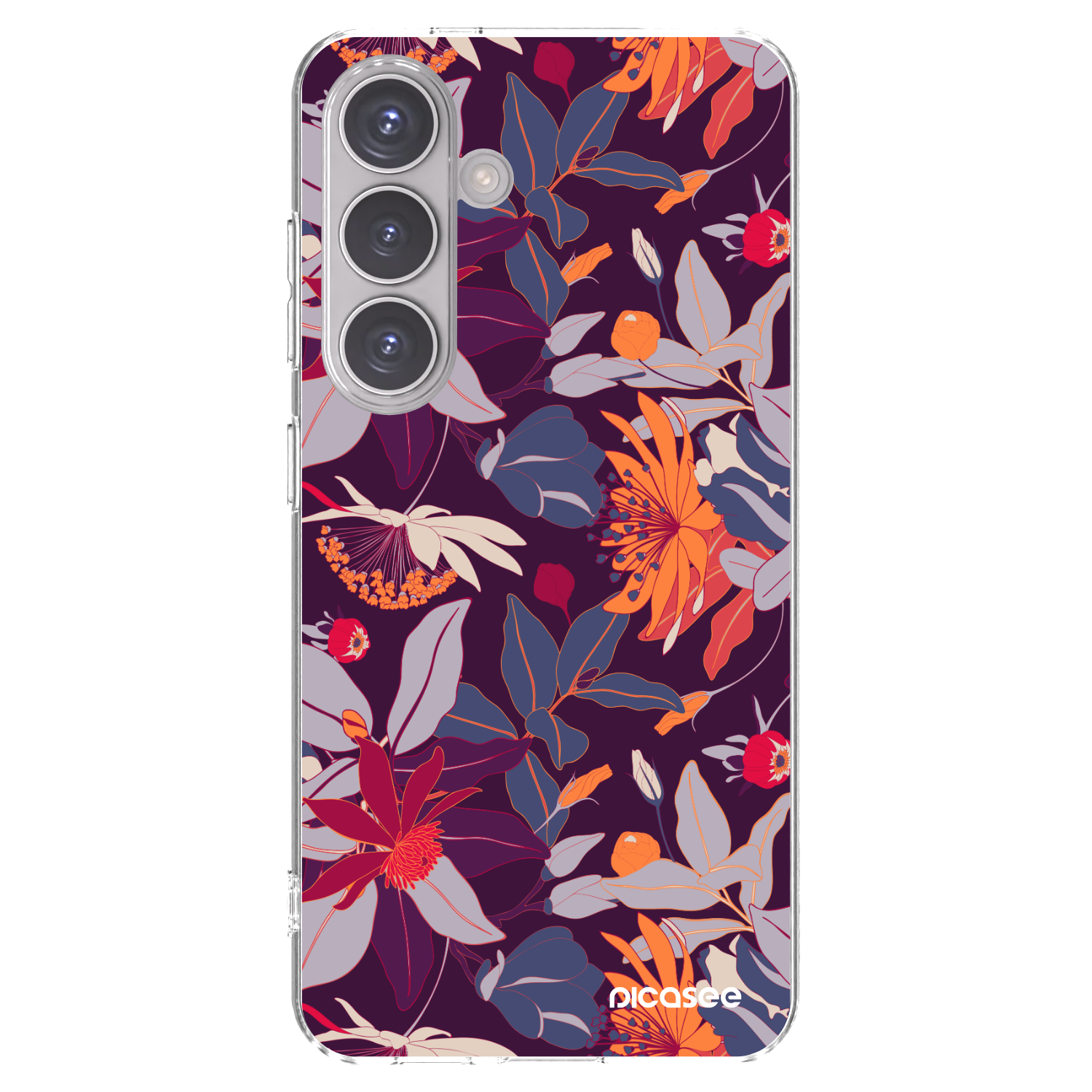 Picasee silikonska prozirna maskica za Samsung Galaxy S24 S921B 5G - Purple Leaf