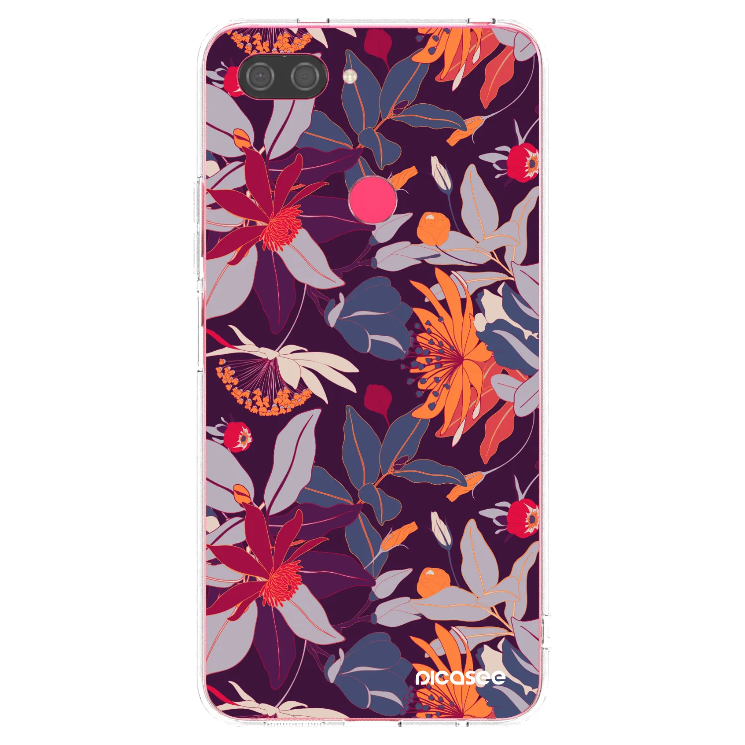 Picasee silikonska prozirna maskica za Xiaomi Mi 8 Lite - Purple Leaf