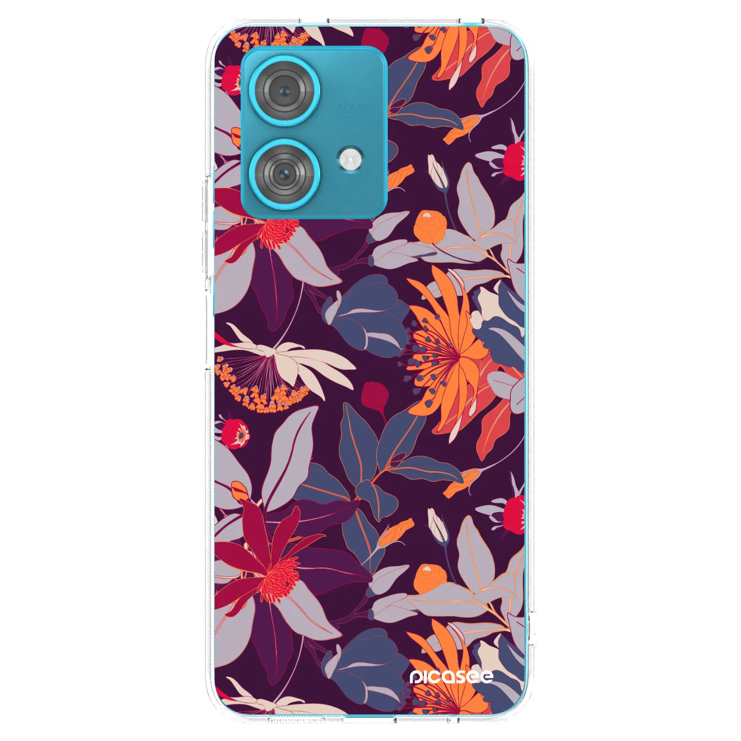 Picasee silikonska prozirna maskica za Motorola Edge 40 Neo - Purple Leaf