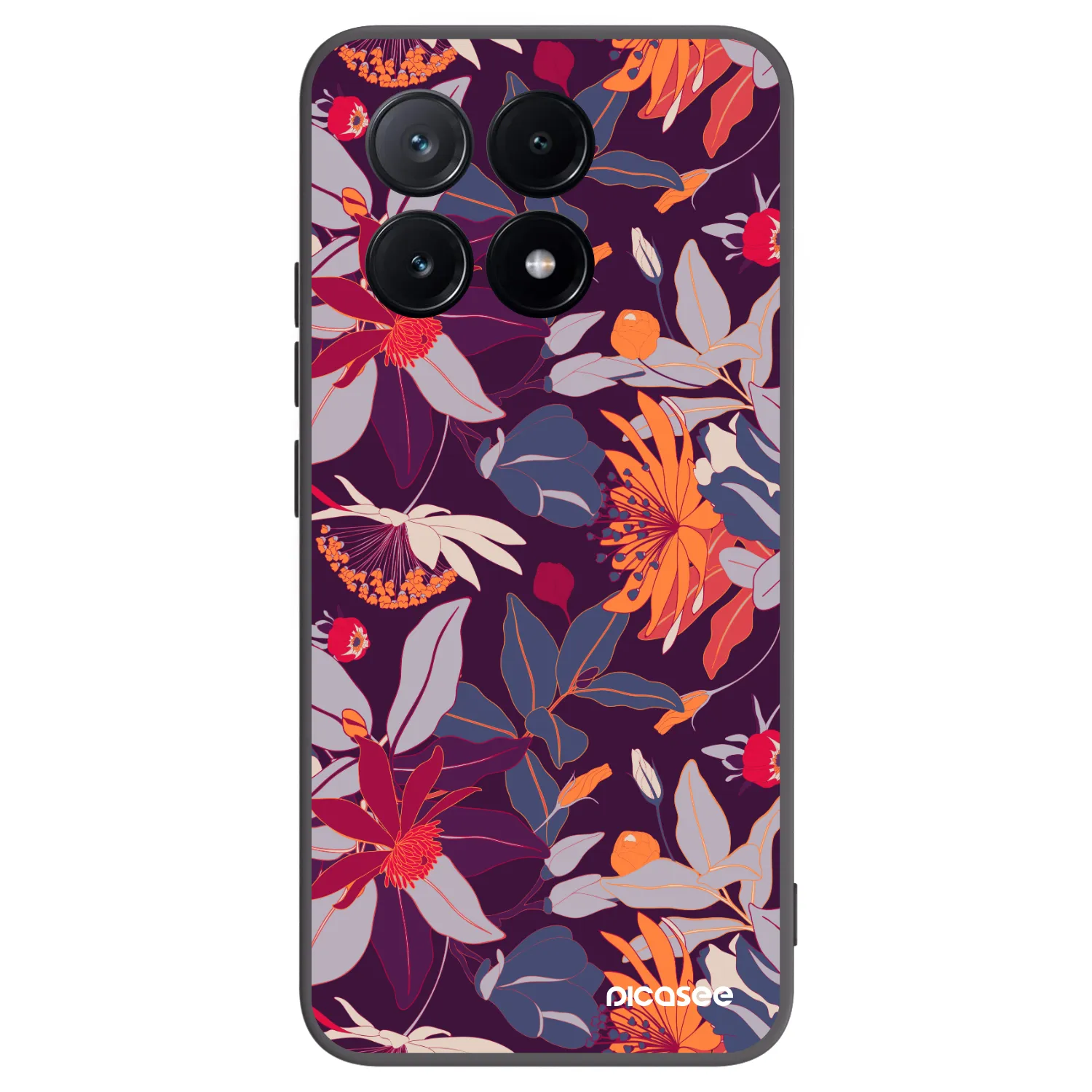 Picasee crna silikonska maskica za Xiaomi Poco X6 Pro - Purple Leaf