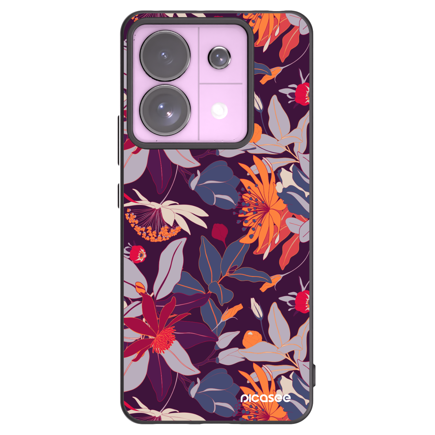 Picasee crna silikonska maskica za Xiaomi Redmi Note 13 Pro 5G - Purple Leaf