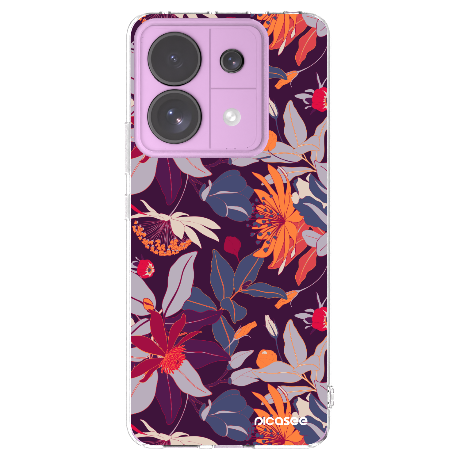 Picasee silikonska prozirna maskica za Xiaomi Redmi Note 13 Pro 5G - Purple Leaf