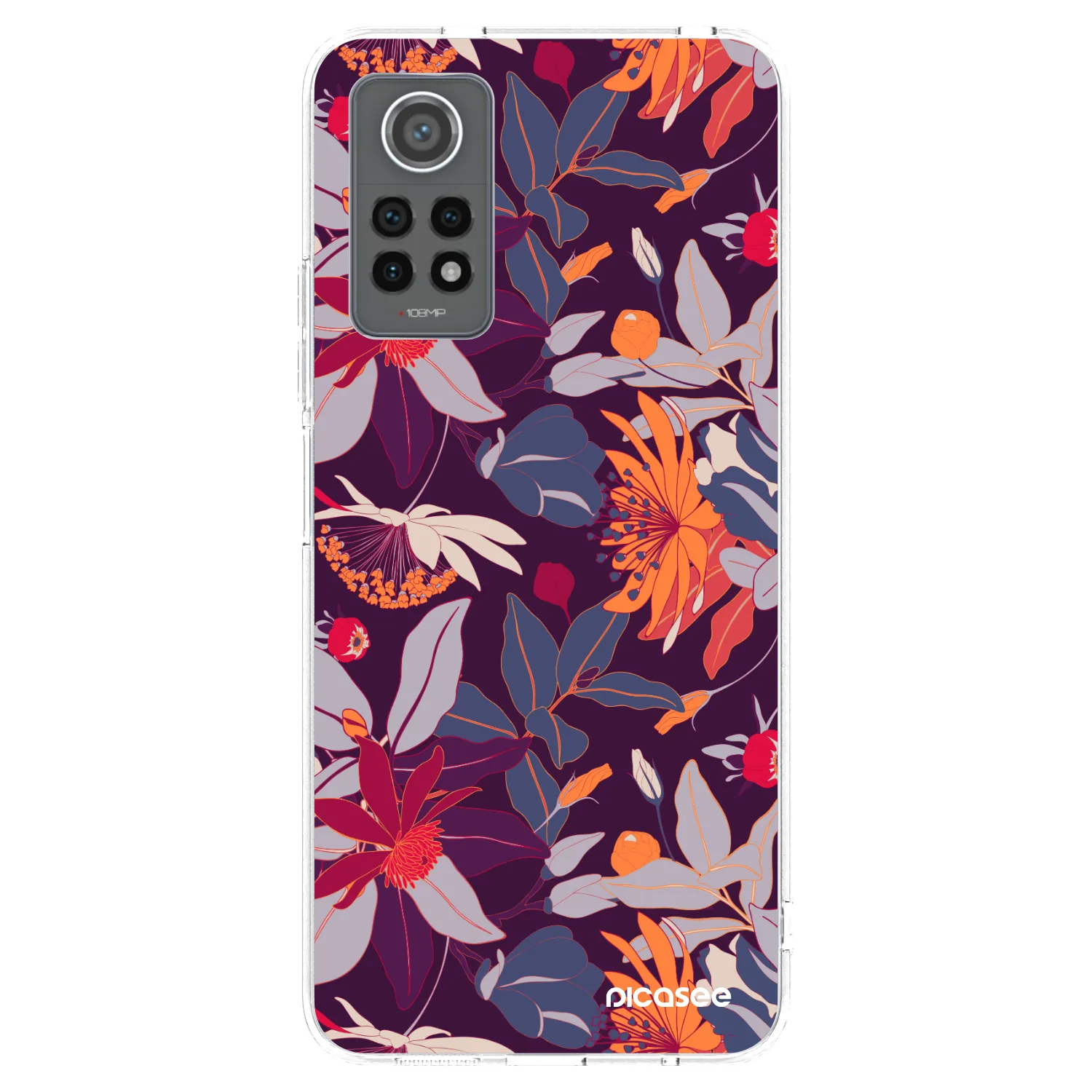 Picasee silikonska prozirna maskica za Xiaomi Redmi Note 12 Pro 4G - Purple Leaf
