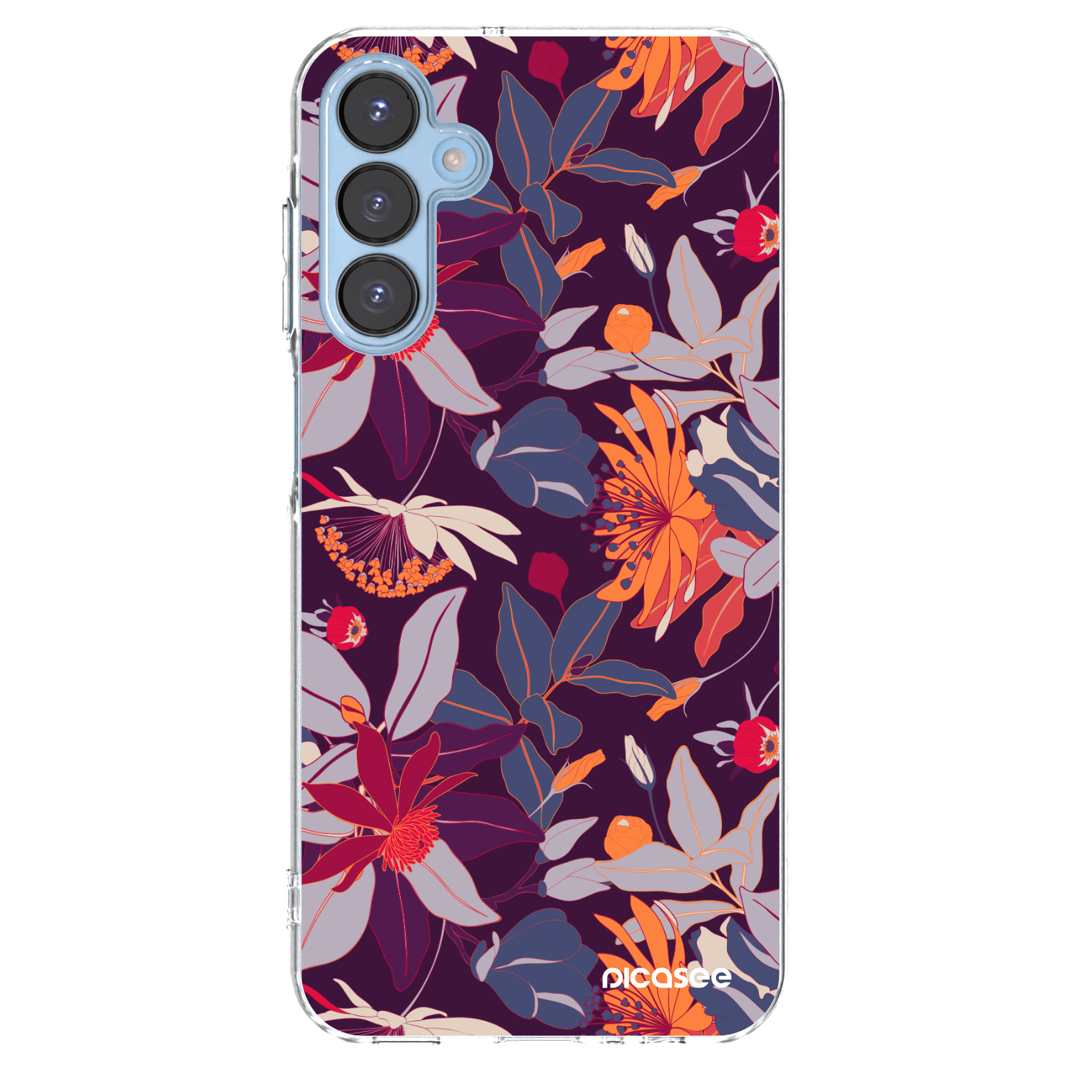Picasee silikonska prozirna maskica za Samsung Galaxy A15 A156B 5G - Purple Leaf