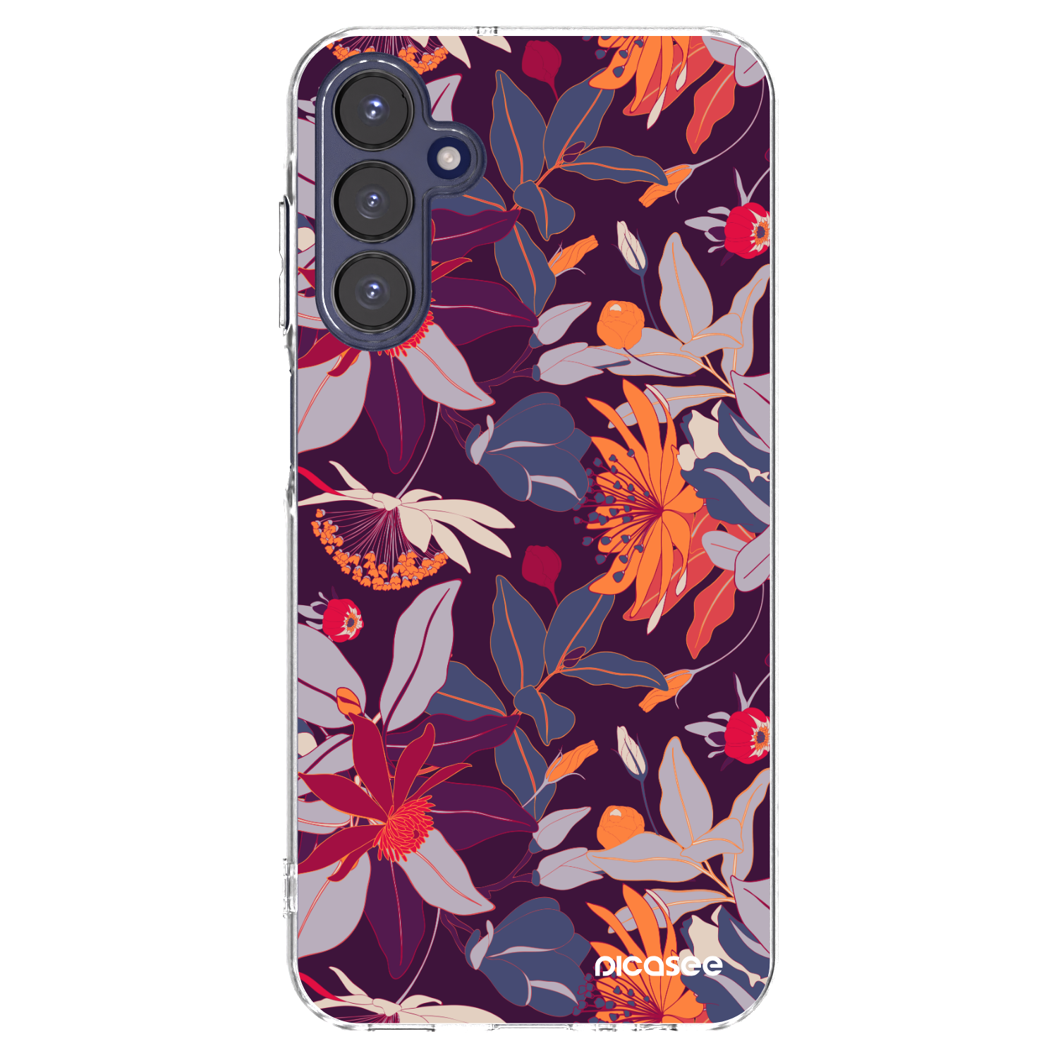 Picasee silikonska prozirna maskica za Samsung Galaxy A15 A155F 4G - Purple Leaf