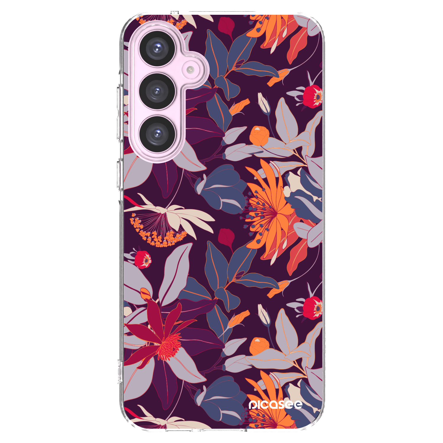 Picasee silikonska prozirna maskica za Samsung Galaxy A55 5G A556B - Purple Leaf