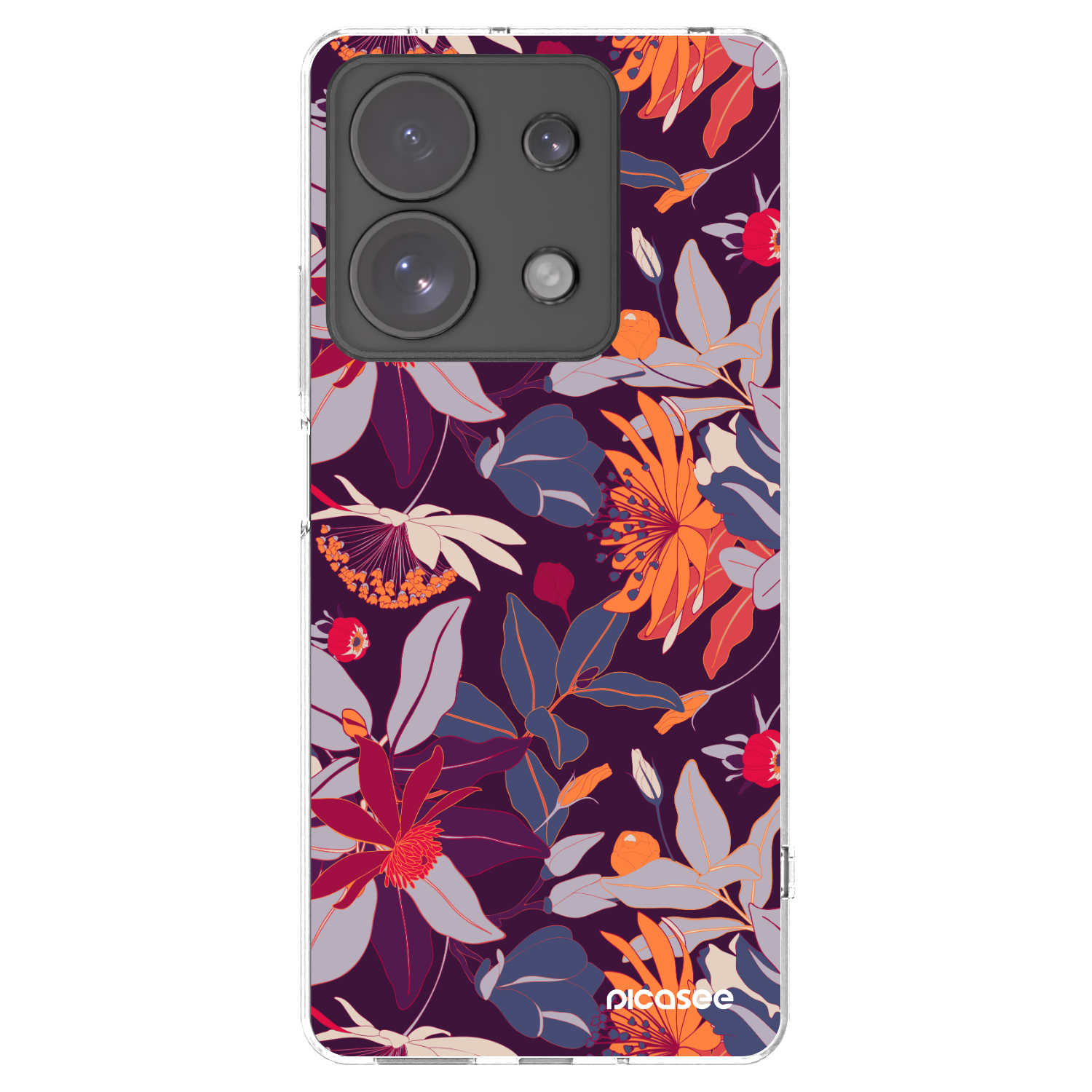 Picasee silikonska prozirna maskica za Xiaomi Redmi Note 13 Pro 4G - Purple Leaf