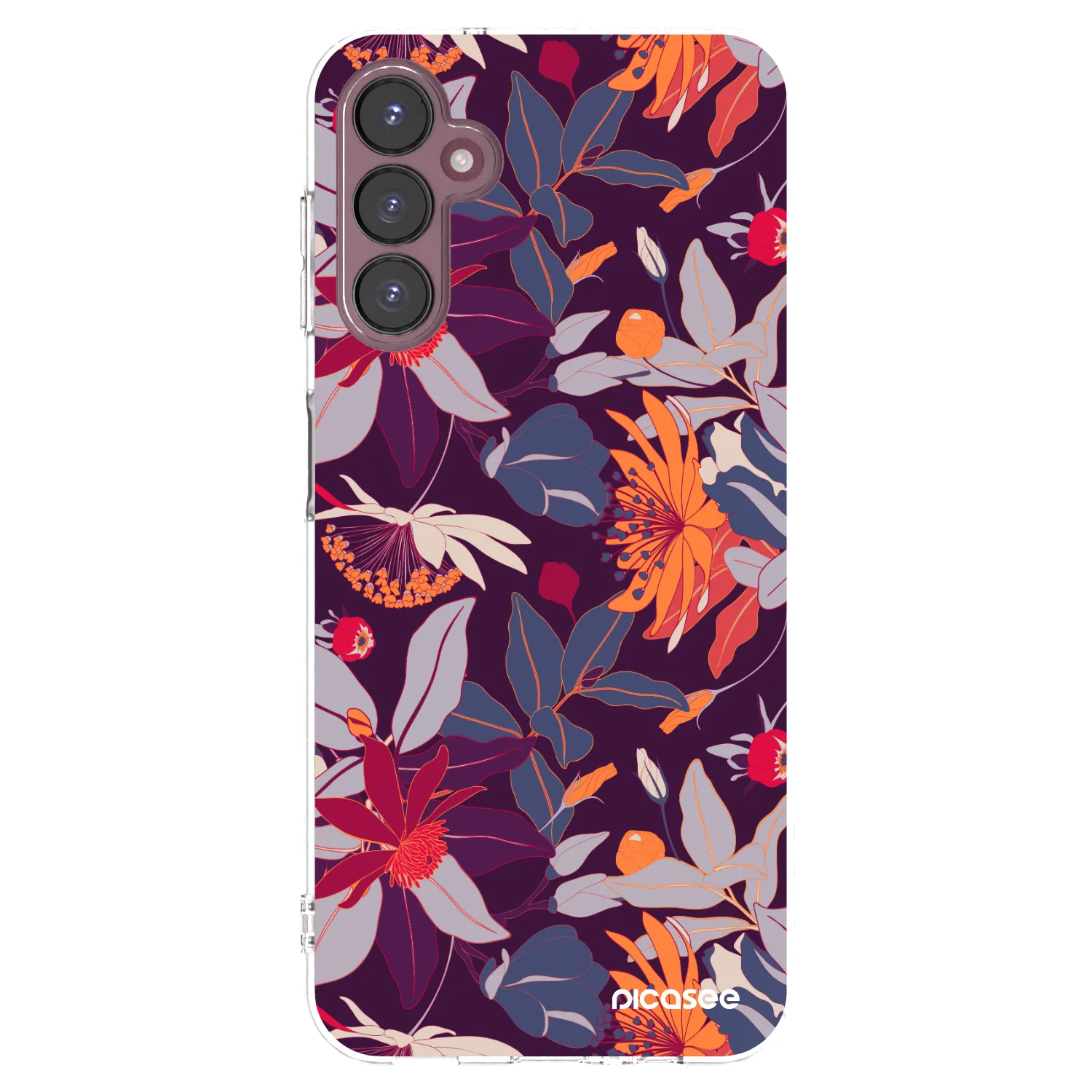 Picasee silikonska prozirna maskica za Samsung Galaxy A05s A057G - Purple Leaf