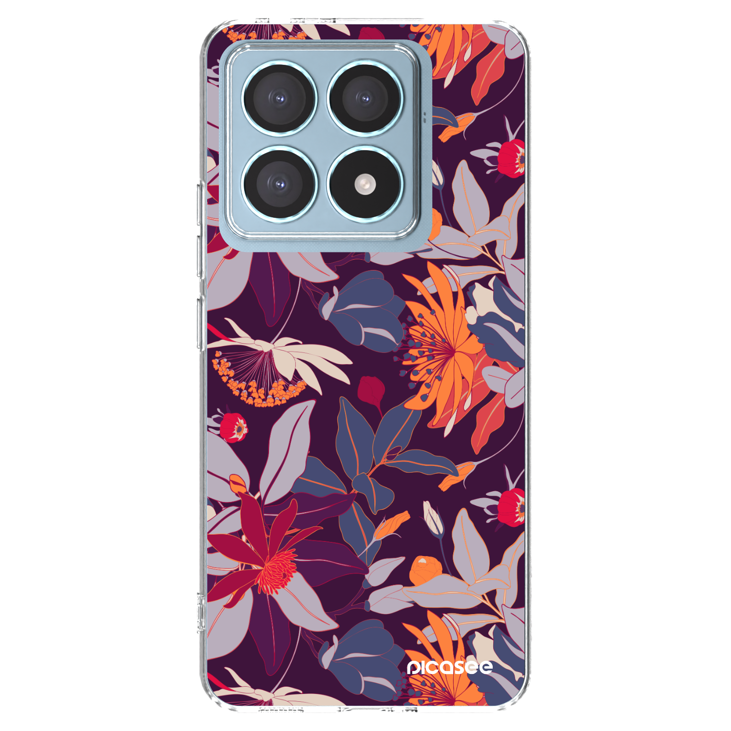Picasee silikonska prozirna maskica za Xiaomi 14T Pro - Purple Leaf