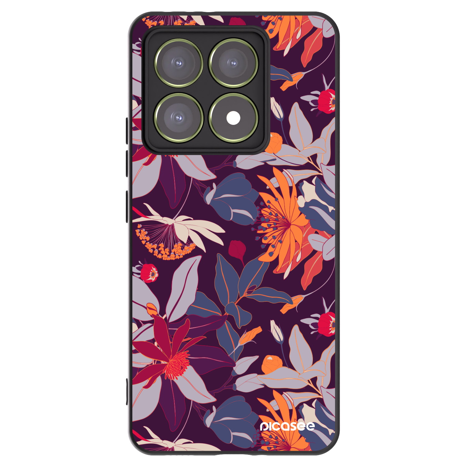Picasee crna silikonska maskica za Xiaomi 14T - Purple Leaf