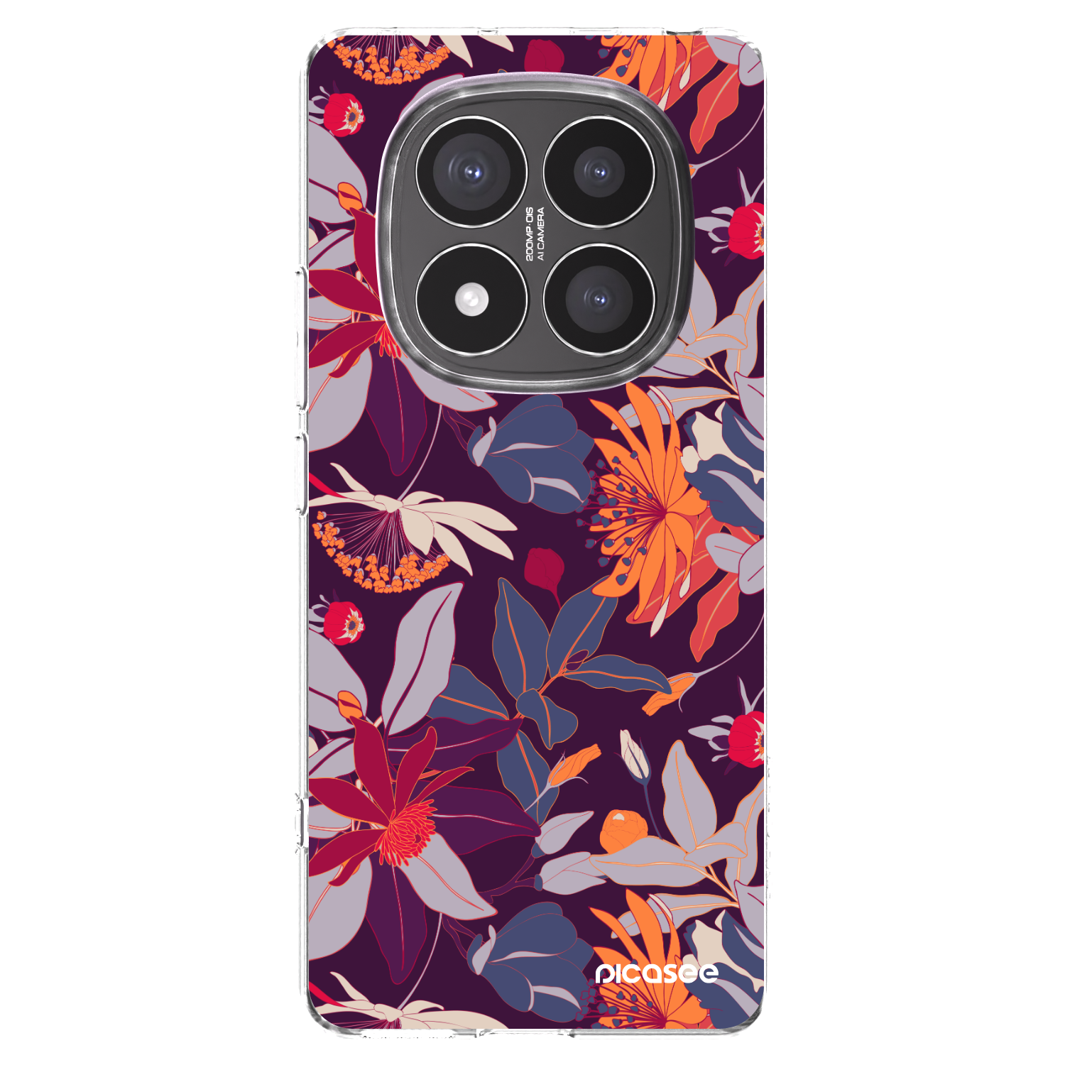 Picasee silikonska prozirna maskica za Xiaomi Redmi Note 14 Pro+ 5G - Purple Leaf