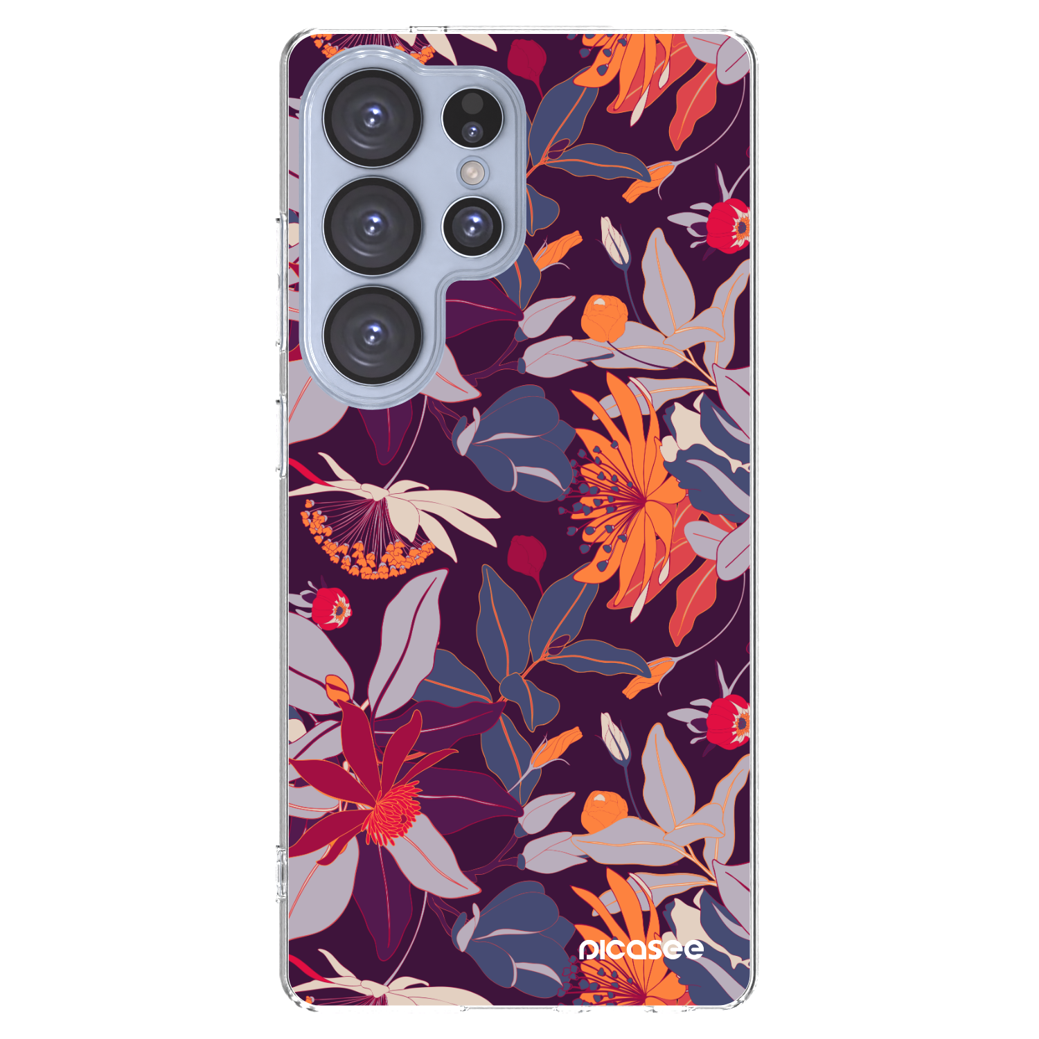 Picasee silikonska prozirna maskica za Samsung Galaxy S25 Ultra 5G - Purple Leaf