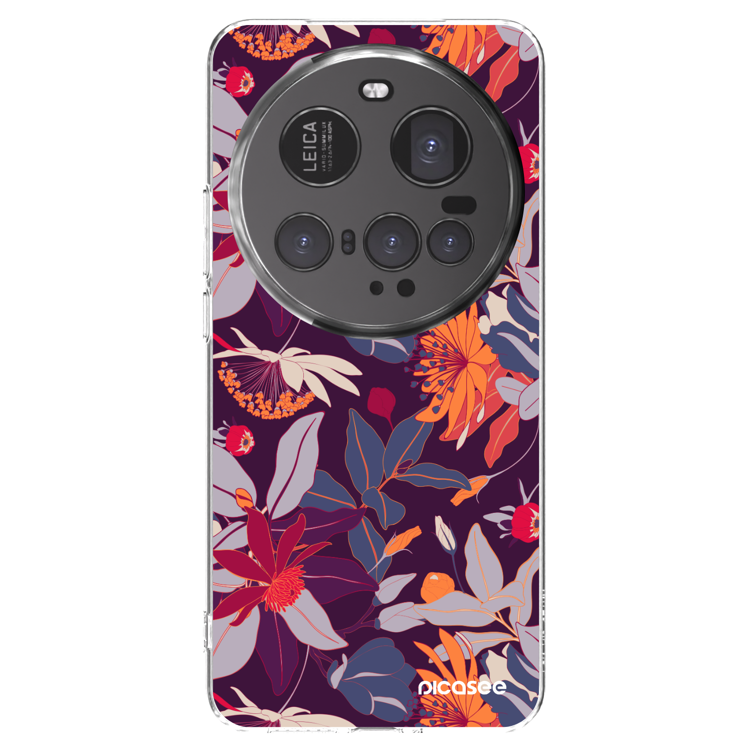 Picasee silikonska prozirna maskica za Xiaomi 15 Ultra - Purple Leaf