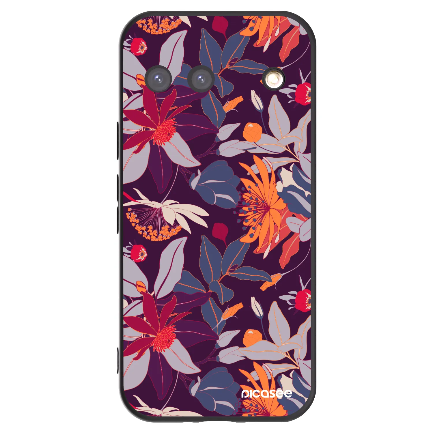 Picasee crna silikonska maskica za Google Pixel 9 - Purple Leaf