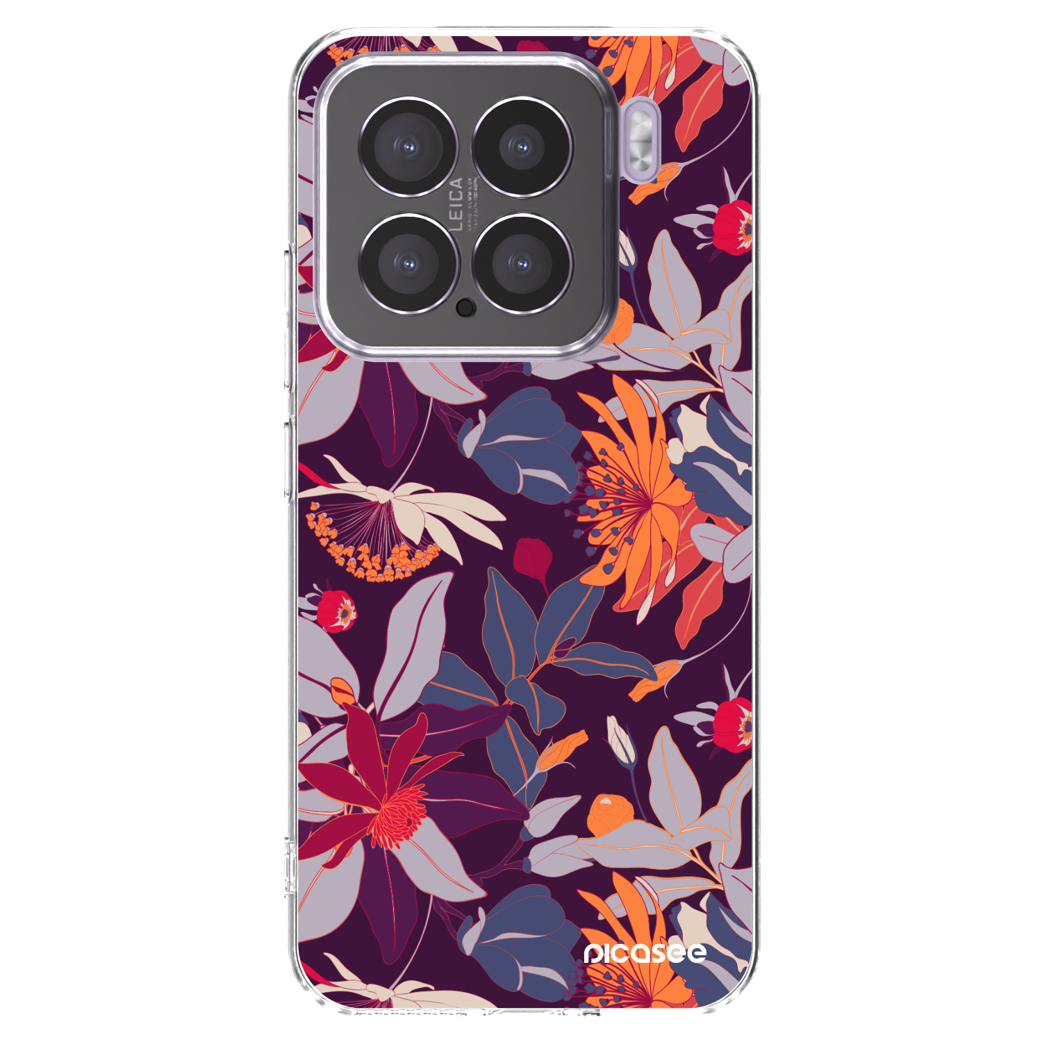 Picasee silikonska prozirna maskica za Xiaomi 15 - Purple Leaf