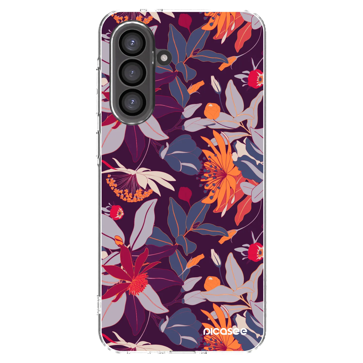 Picasee silikonska prozirna maskica za Samsung Galaxy A56 5G A566B - Purple Leaf