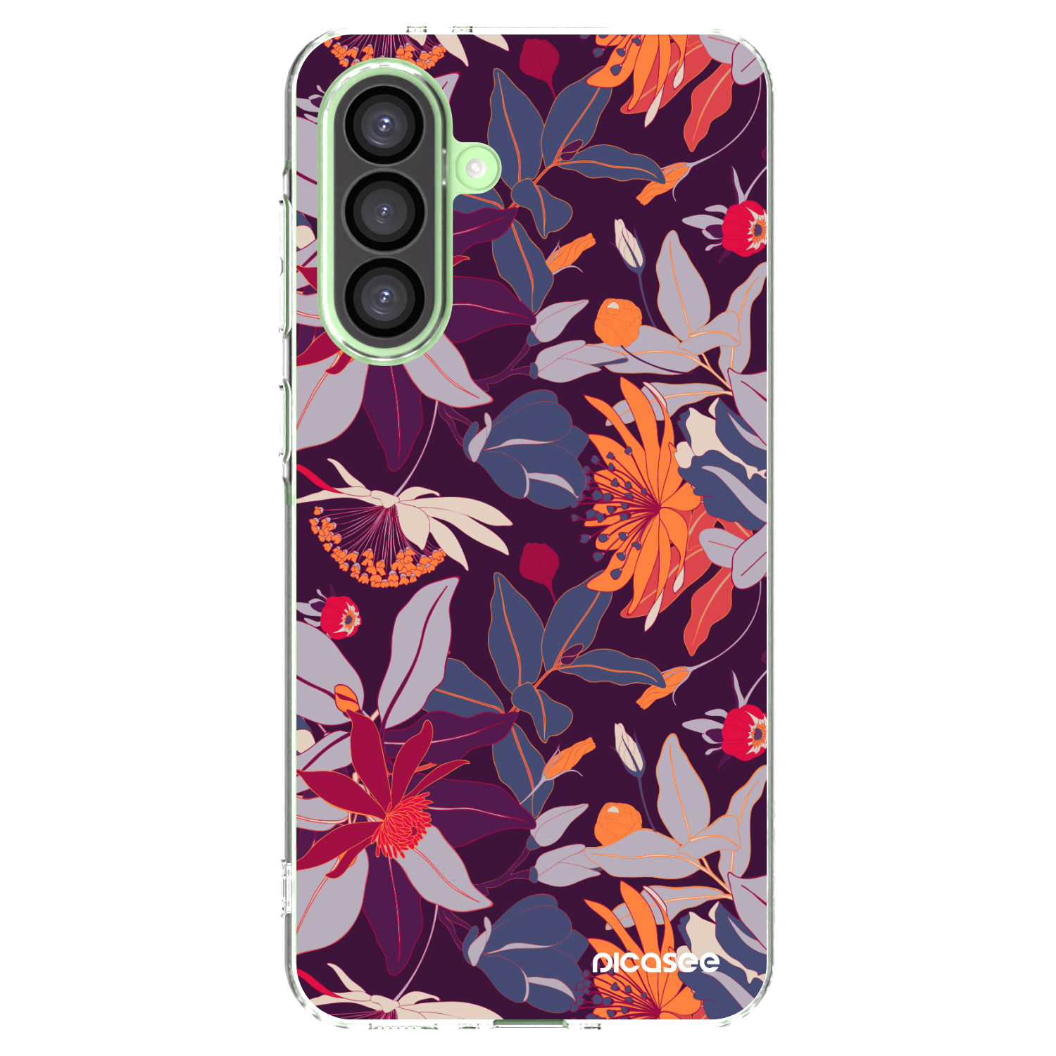 Picasee silikonska prozirna maskica za Samsung Galaxy A26 5G A266B - Purple Leaf