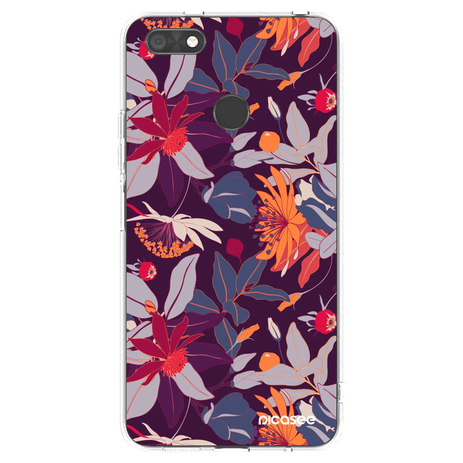 Picasee silikonska prozirna maskica za Huawei P9 Lite Mini - Purple Leaf