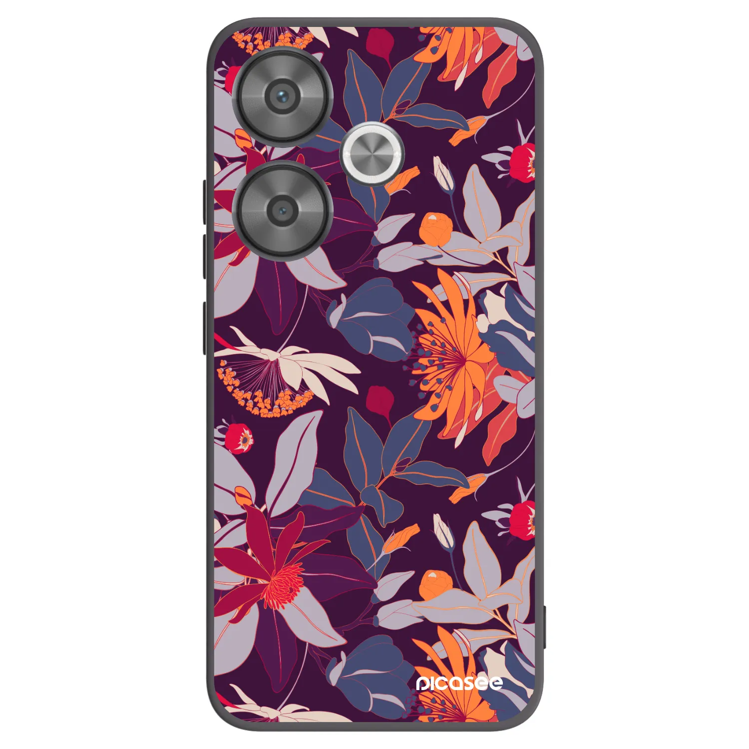 Picasee crna silikonska maskica za Xiaomi Poco F6 - Purple Leaf