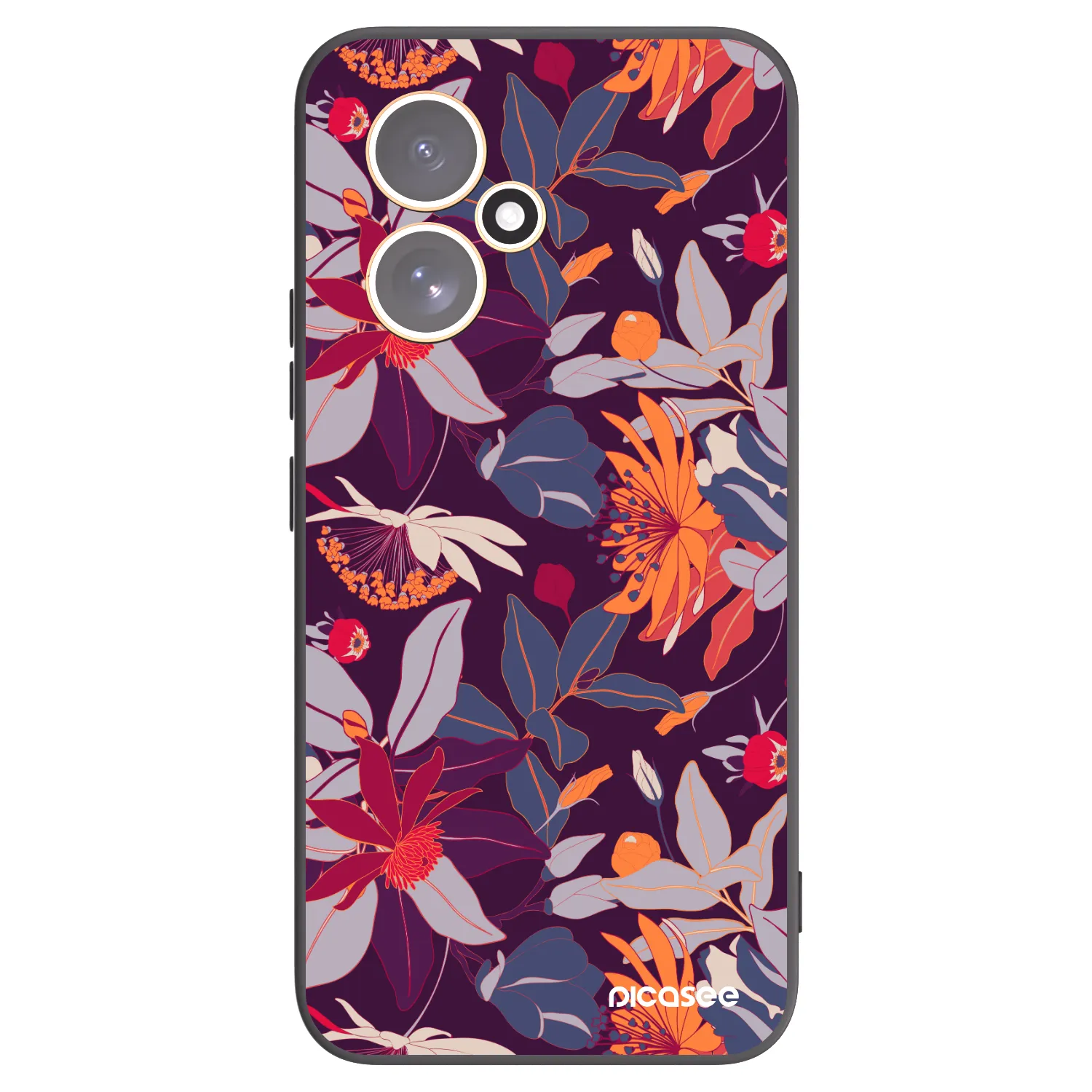 Picasee crna silikonska maskica za Honor 400 5G - Purple Leaf