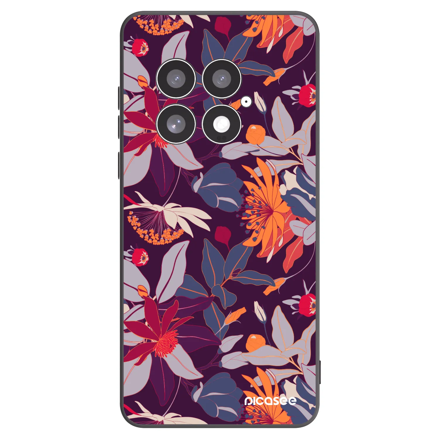 Picasee crna silikonska maskica za OnePlus 13 5G - Purple Leaf