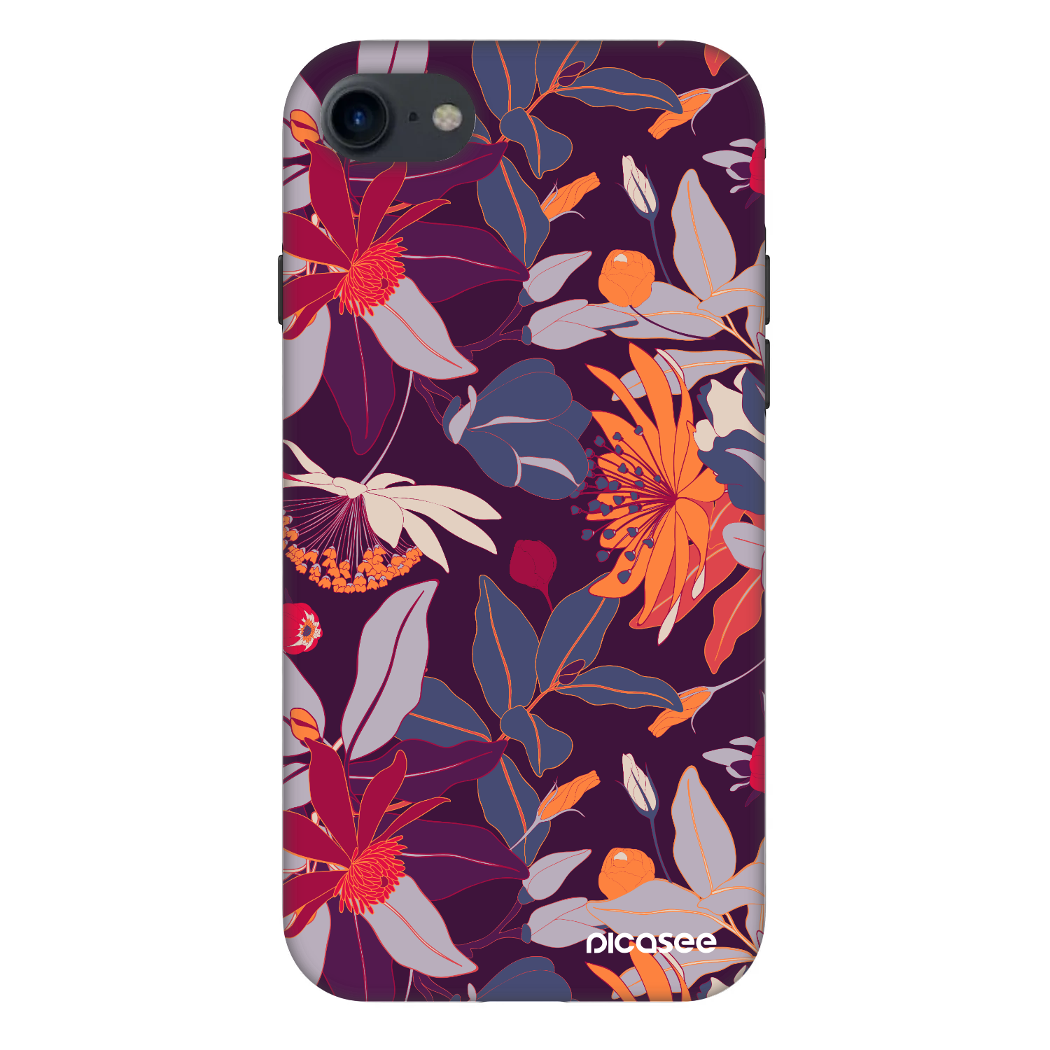 Picasee Fashion Case za Apple iPhone SE 2022 - Purple Leaf