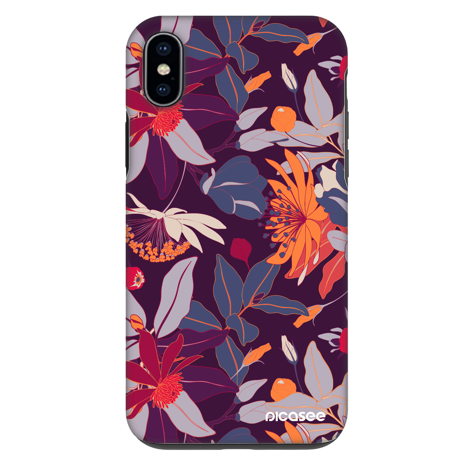 Picasee Fashion Case za Apple iPhone XS Max - Purple Leaf
