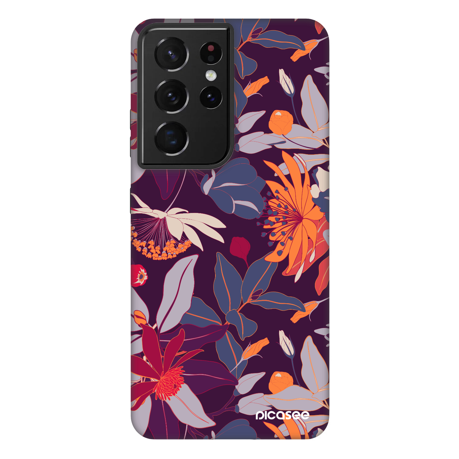 Picasee Fashion Case za Samsung Galaxy S21 Ultra 5G G998B - Purple Leaf