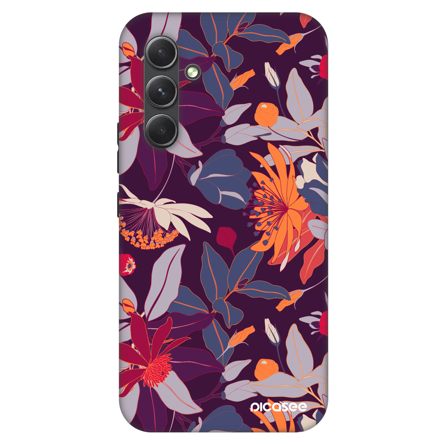 Picasee Fashion Case za Samsung Galaxy A54 5G A546B - Purple Leaf
