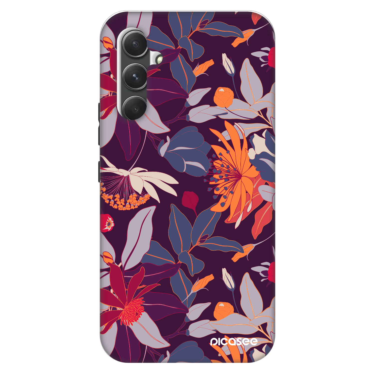 Picasee Fashion Case za Samsung Galaxy A34 5G A346B - Purple Leaf