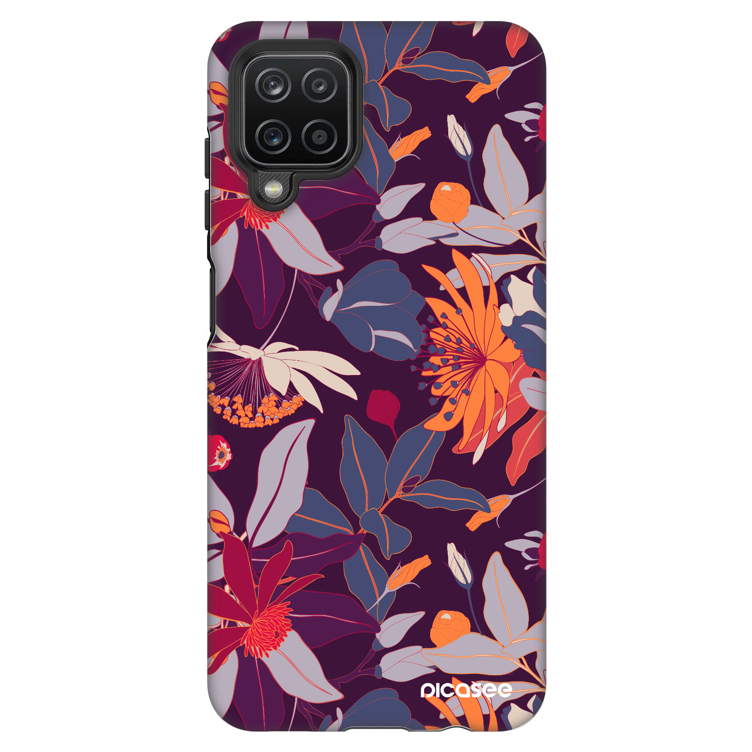 Picasee Fashion Case za Samsung Galaxy A12 A125F - Purple Leaf
