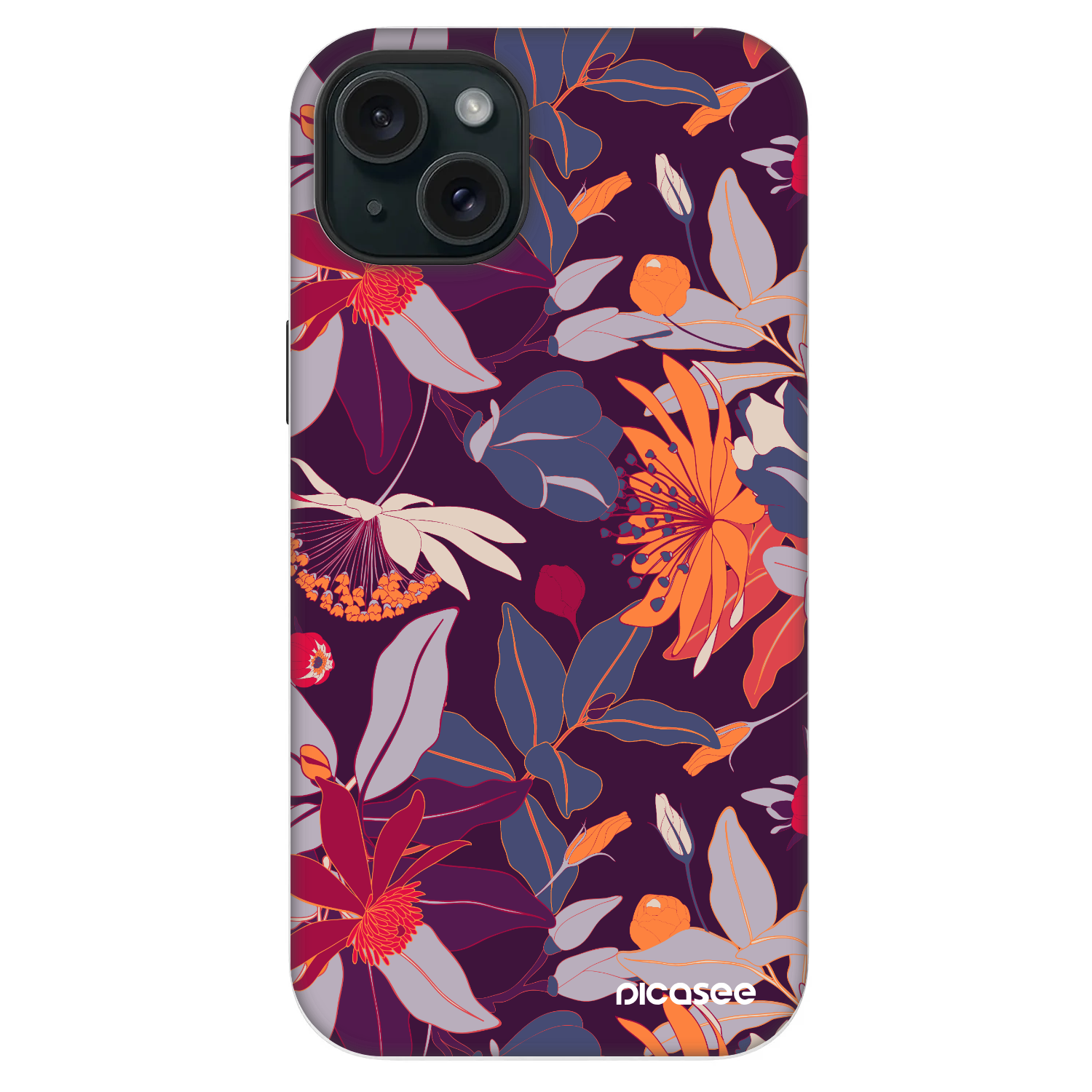 Picasee Fashion Case MagSafe za Apple iPhone 14 Plus - Purple Leaf