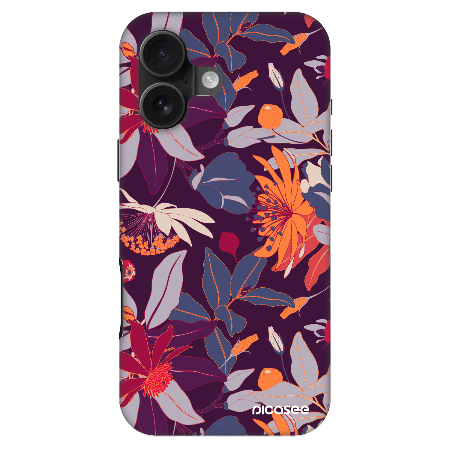 Picasee Fashion Case MagSafe za Apple iPhone 16 - Purple Leaf