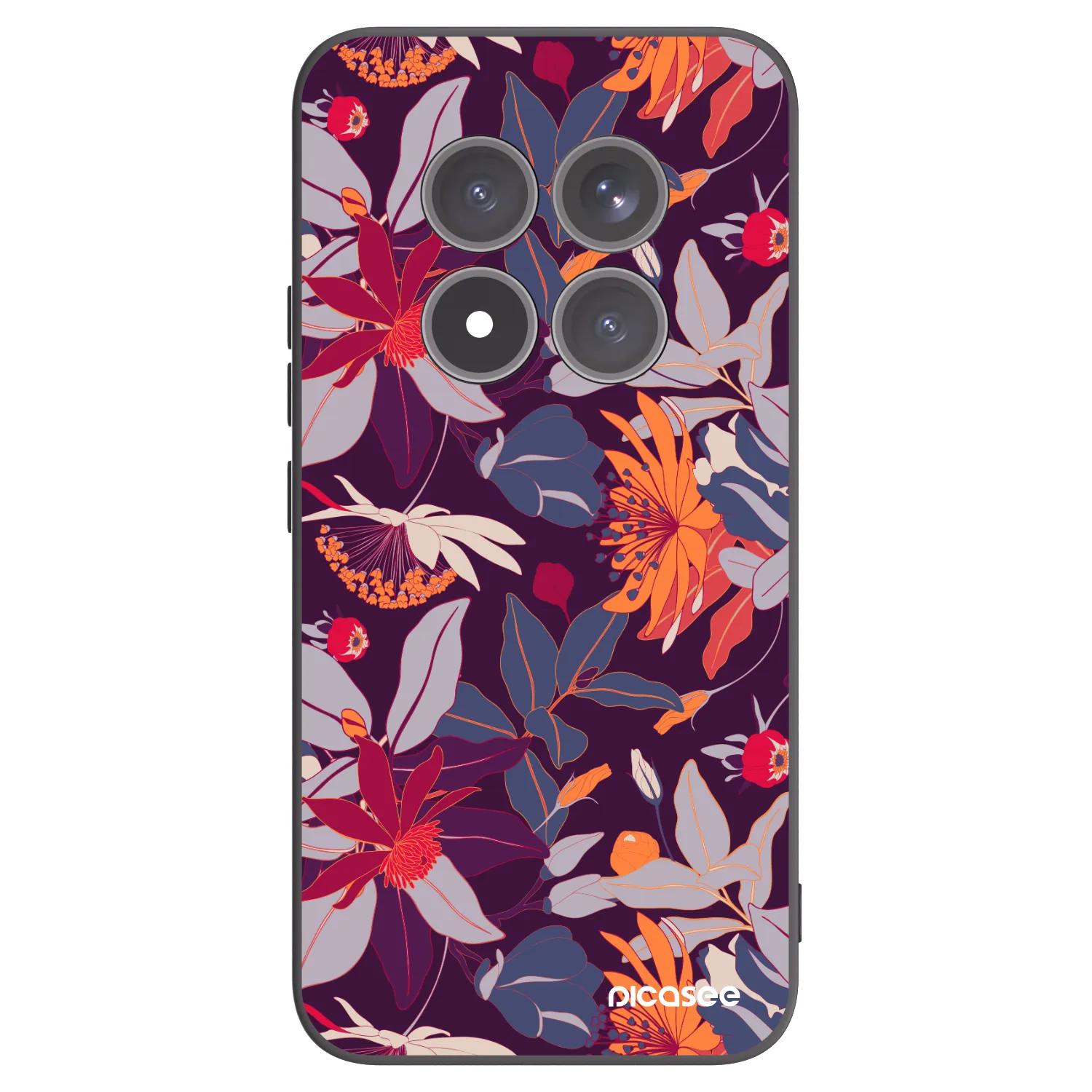 Picasee crna silikonska maskica za Xiaomi Redmi Note 15 Pro+ - Purple Leaf