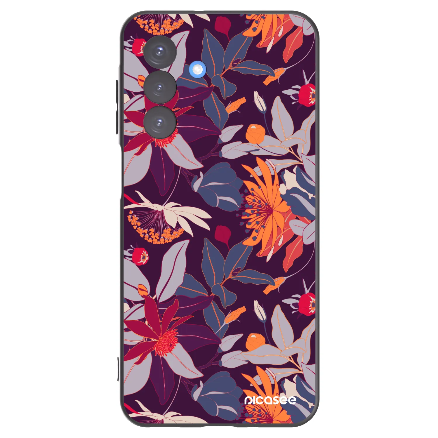 Picasee crna silikonska maskica za Samsung Galaxy A17 5G - Purple Leaf
