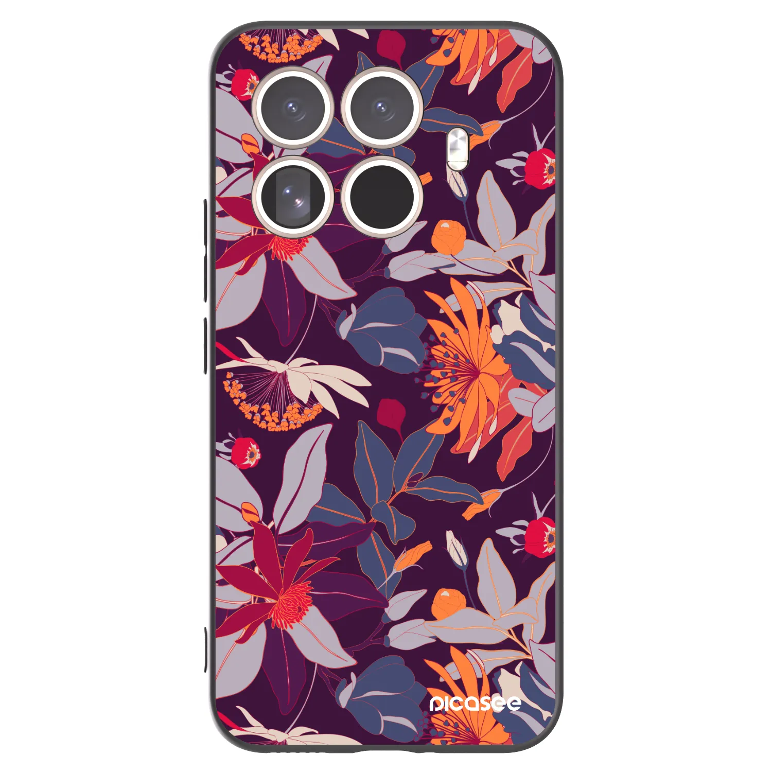 Picasee crna silikonska maskica za Xiaomi 15T Pro - Purple Leaf