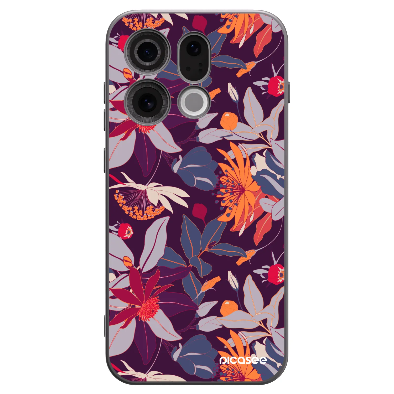 Picasee crna silikonska maskica za OPPO Find X9 - Purple Leaf
