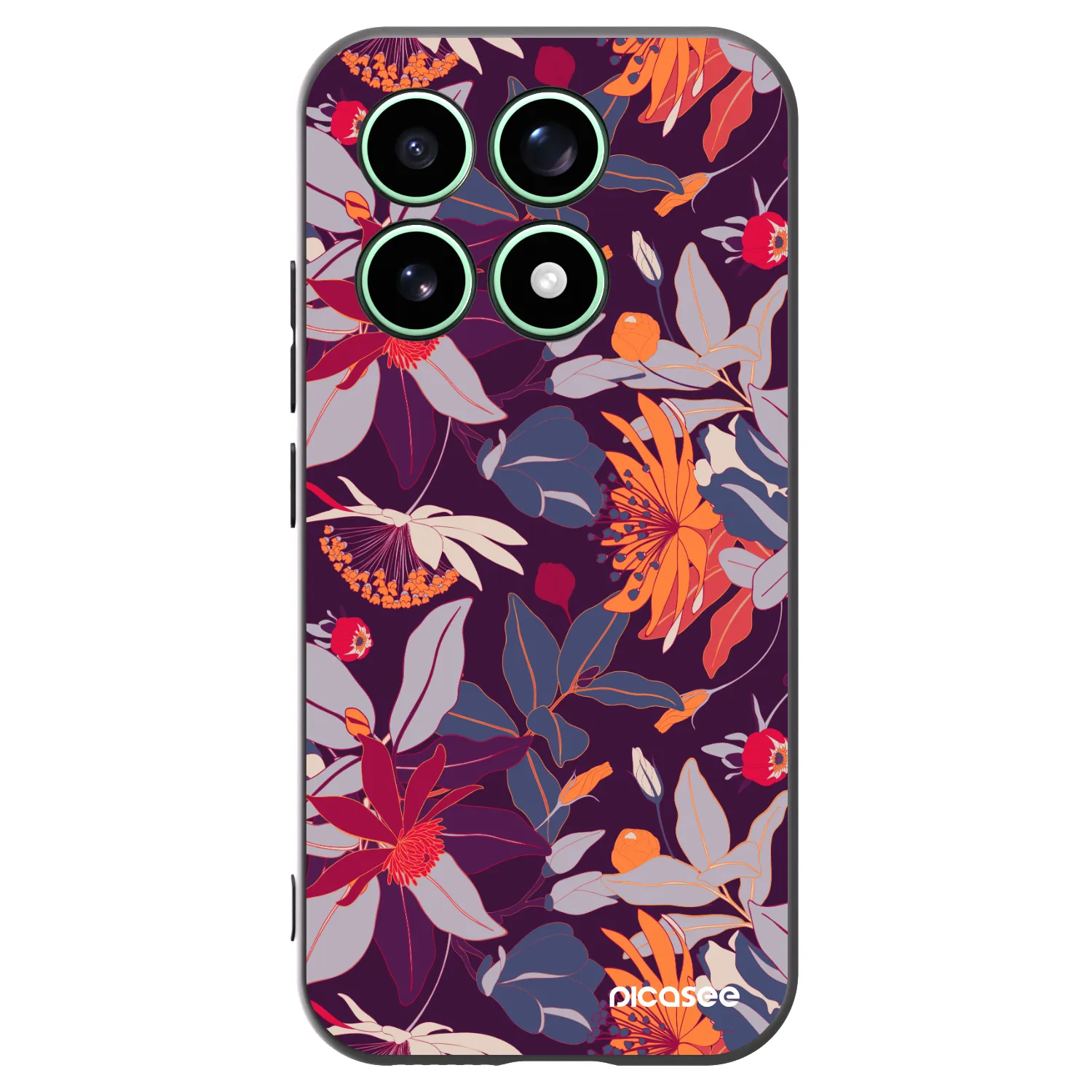 Picasee crna silikonska maskica za Xiaomi 17 - Purple Leaf