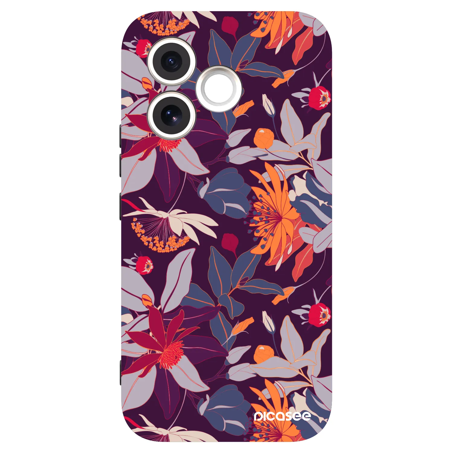 Picasee crna silikonska maskica za Honor 600 Lite - Purple Leaf