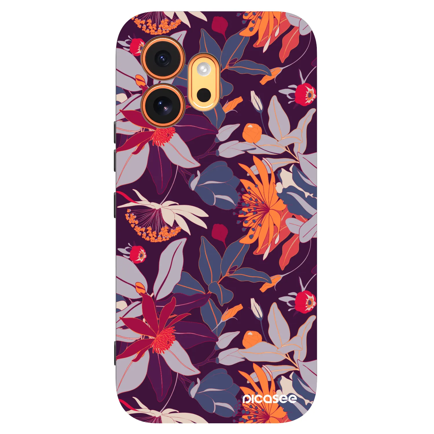 Picasee crna silikonska maskica za Honor 600 - Purple Leaf