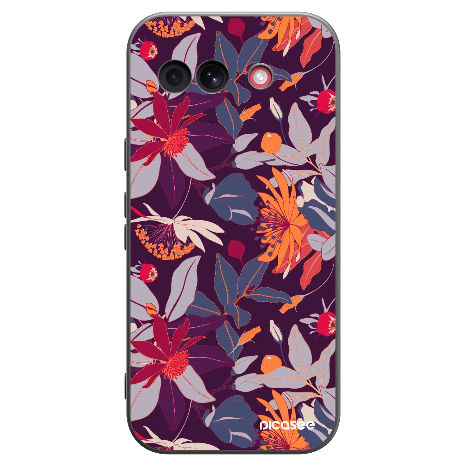 Picasee crna silikonska maskica za Google Pixel 10a - Purple Leaf
