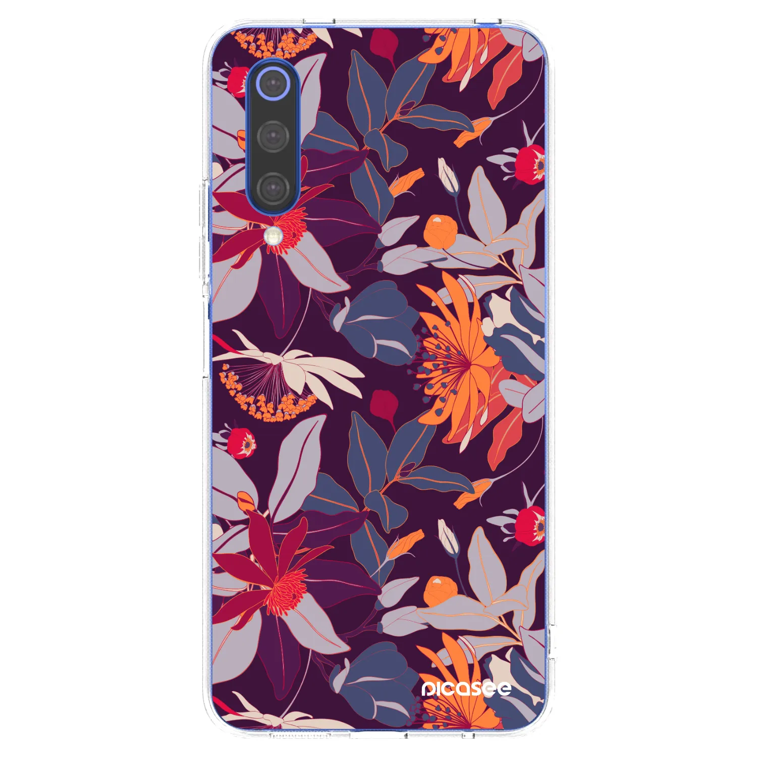 Picasee silikonska prozirna maskica za Xiaomi Mi 9 SE - Purple Leaf
